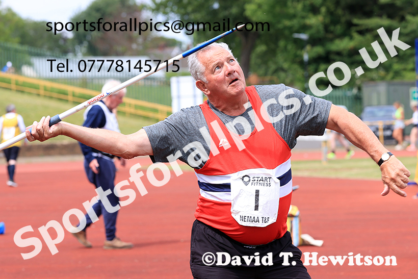 Mens javelin, 2025 NEMAA Track and Field, Monkton. Photo: David T. Hewitson/Sports for All Pics